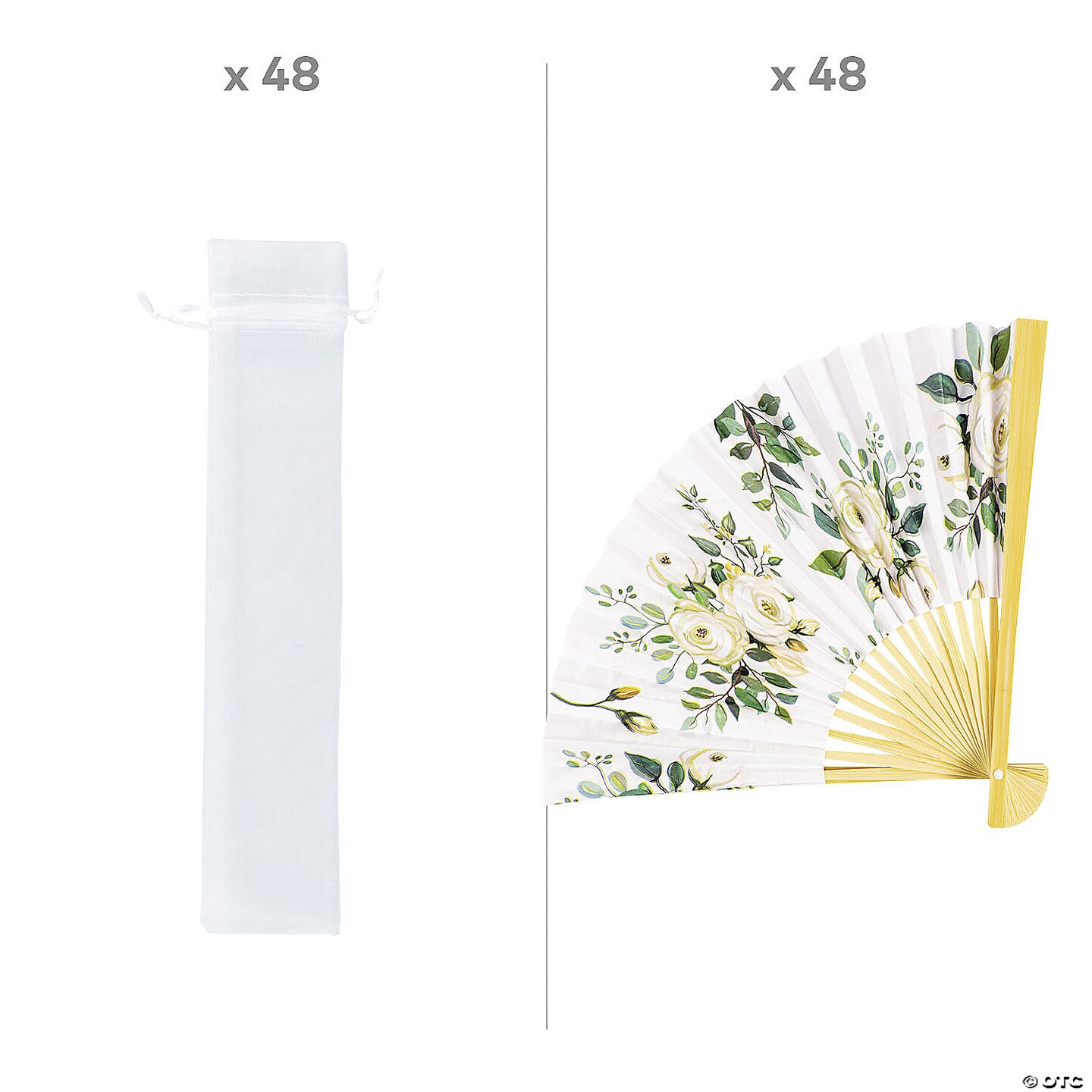 Bulk Floral Hand Fan Kit for 48 | MINA&#xAE;