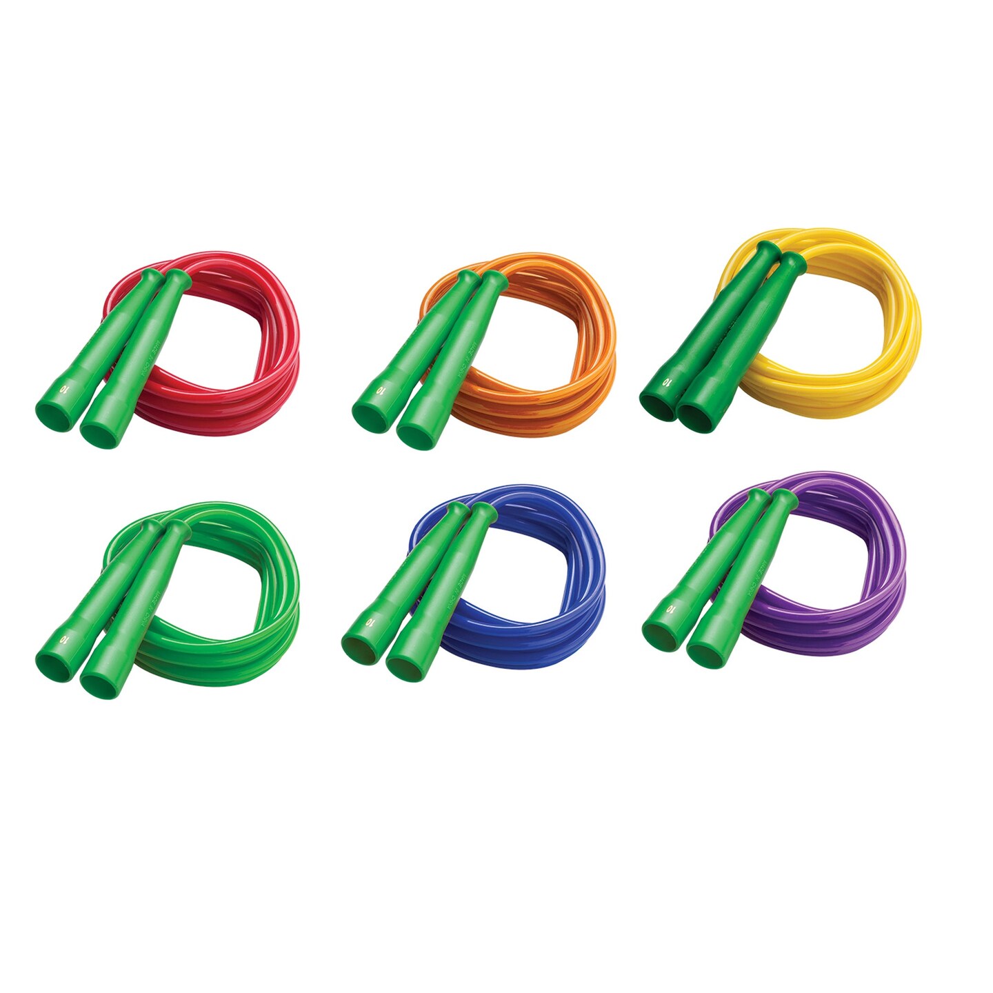 Licorice Speed Jump Rope, 10&#x27; with Green Handles, Pack of 6