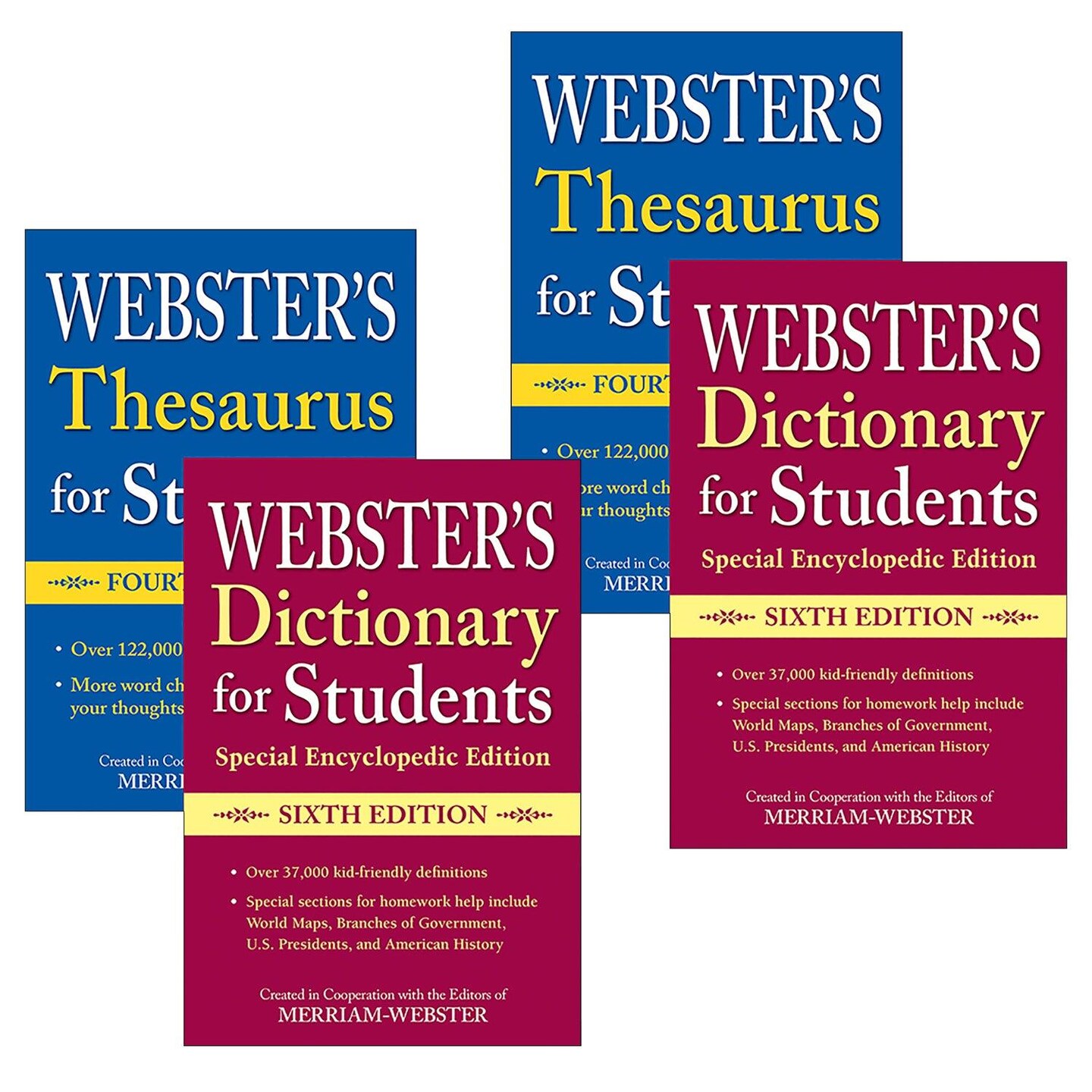Webster&#x27;s For Students Dictionary/Thesaurus Shrink-Wrapped Set, 2 Sets