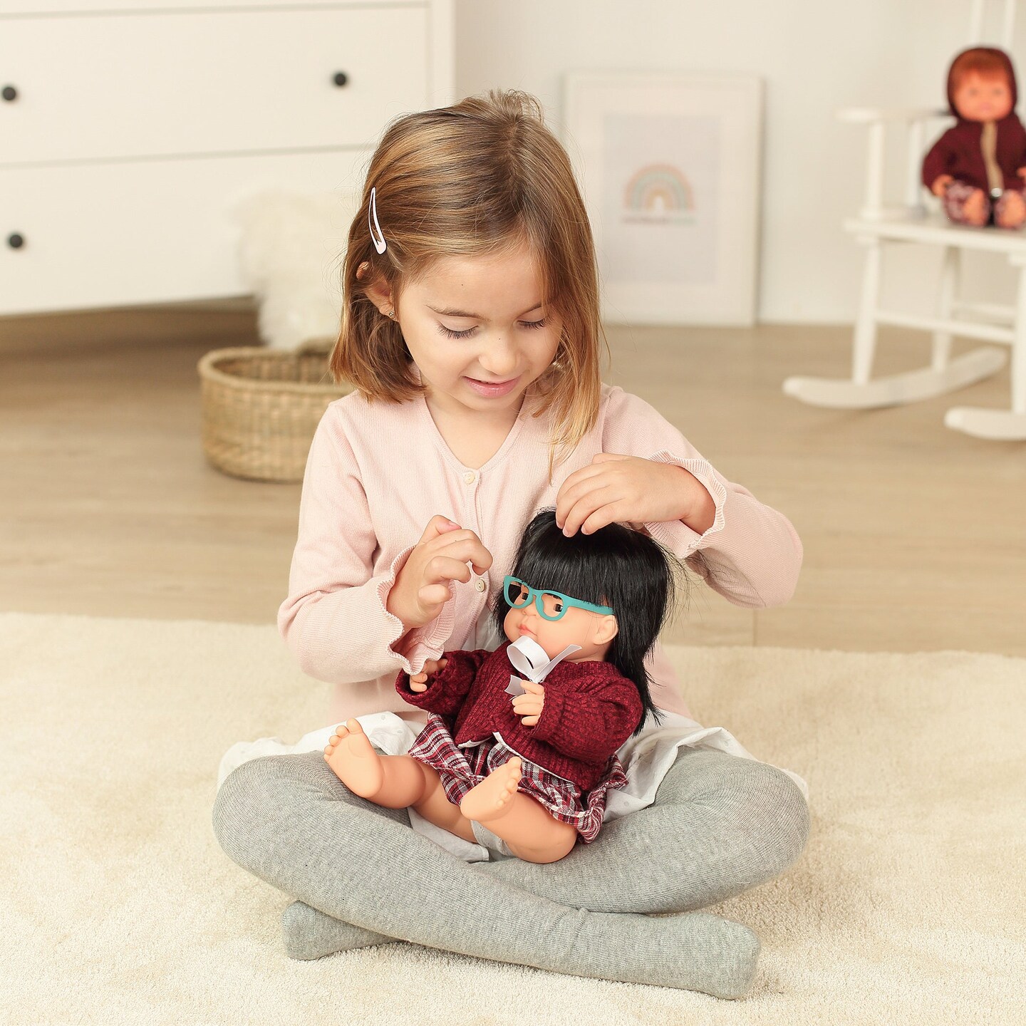 Baby Doll Asian Girl With Glasses 15&#x27;&#x27;, Polybagged