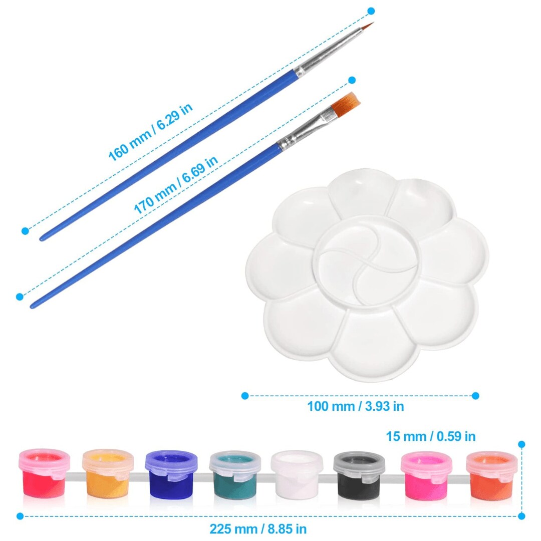 60 Craft Rocks With 15 Acrylic Paint Set And Paint Brushes , 2-3 Inches Stones for Arts &#x26; Crafting