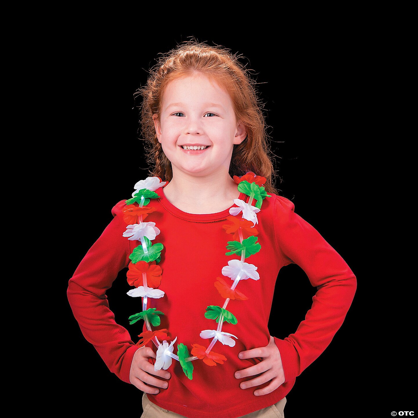 Christmas Flashing Light-Up Polyester Leis - 12 Pc.