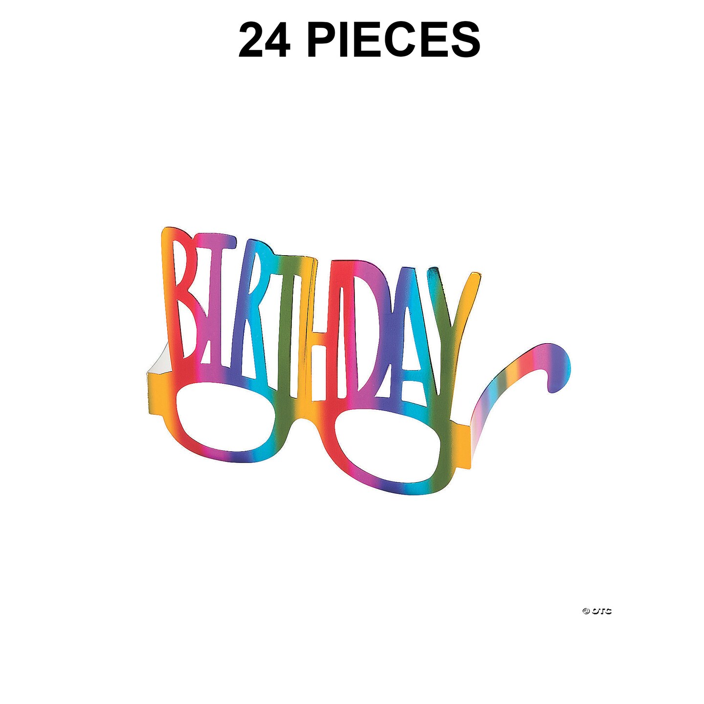 Rainbow Birthday Paper Glasses - 24 Pc.