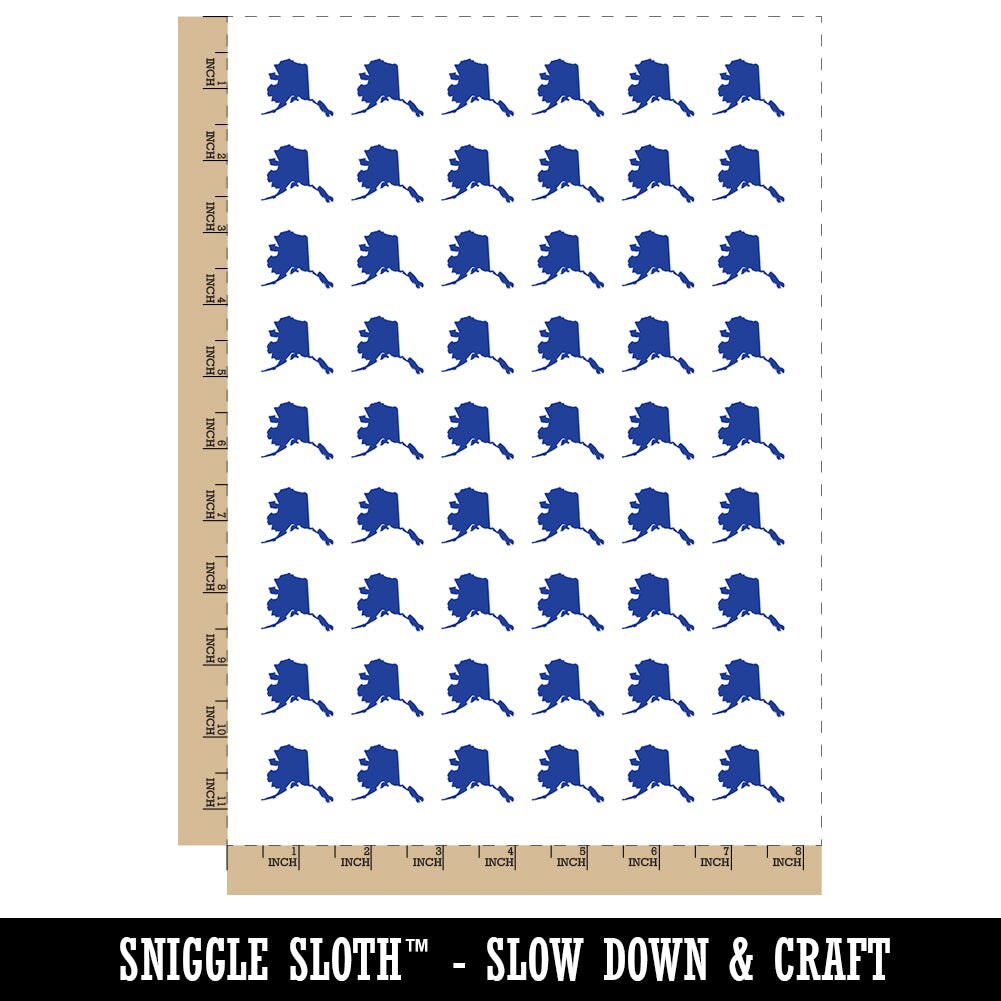 Alaska State Silhouette Temporary Tattoo Water Resistant Fake Body Art Set Collection (1 Sheet)