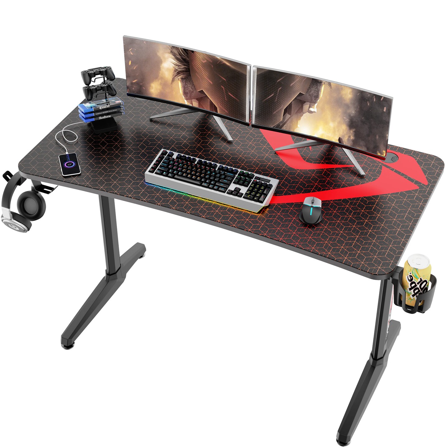 Eureka Ergonomic 47x23 Curved Shaped Gaming Desk