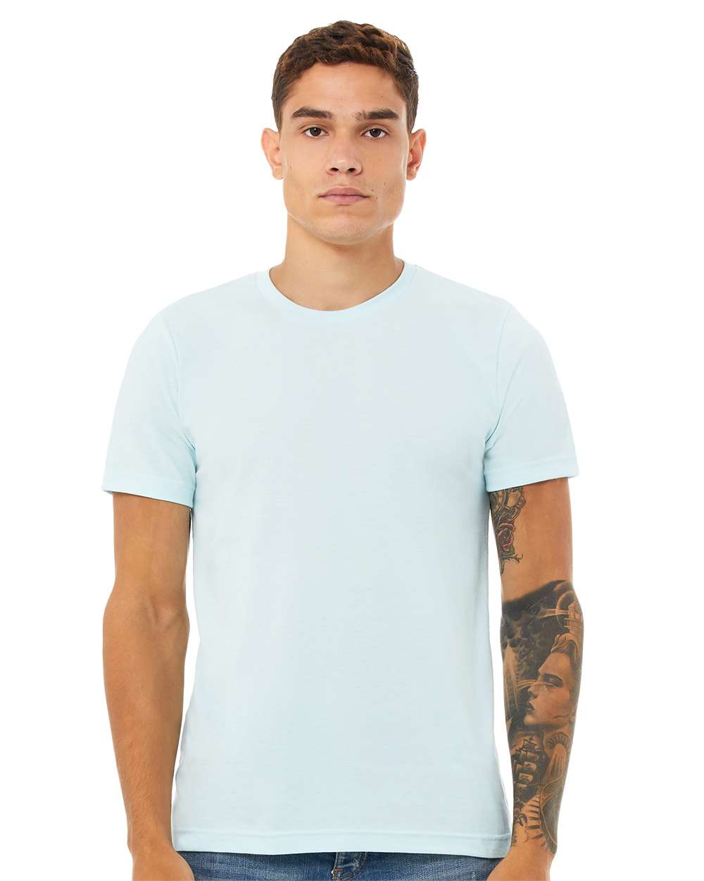 BELLA + CANVAS CVC Short Sleeve Crewneck Jersey T-Shirt for Casual Layering & Custom Printing Essential Tee