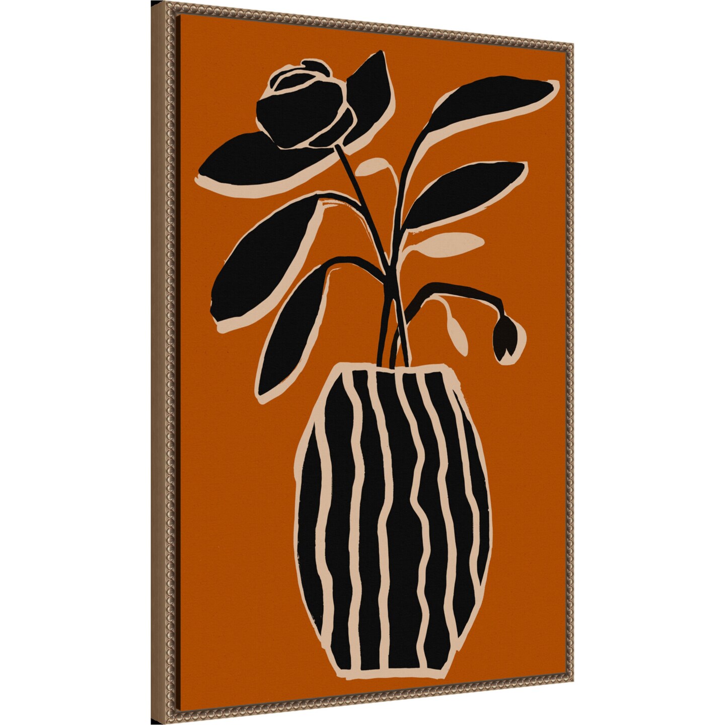 Ochre Still Life No 5 by Treechild  Framed Canvas Wall Art