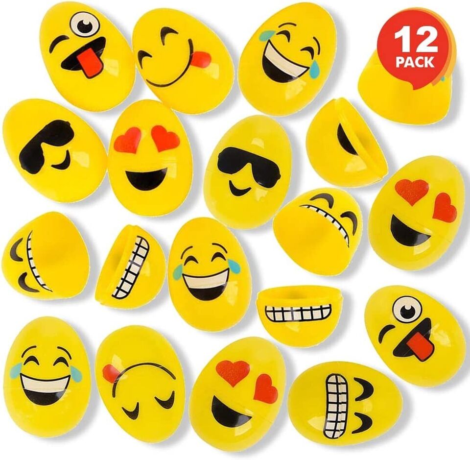 2.5 Inches Emoticon Easter Eggs 12 packs