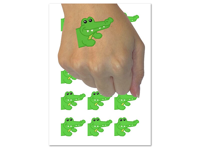 Peeking Alligator Temporary Tattoo Water Resistant Fake Body Art Set Collection 1 Sheet Michaels 1338