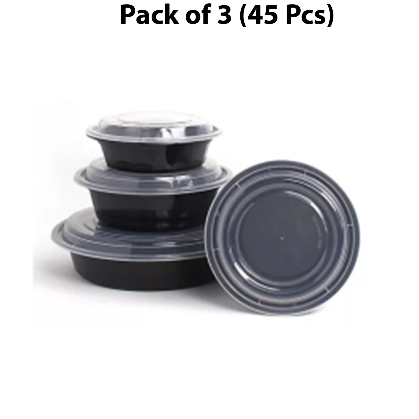 Black Round Container- 48 Oz | Explore Our Black Round Container Collection | MINA&#xAE;