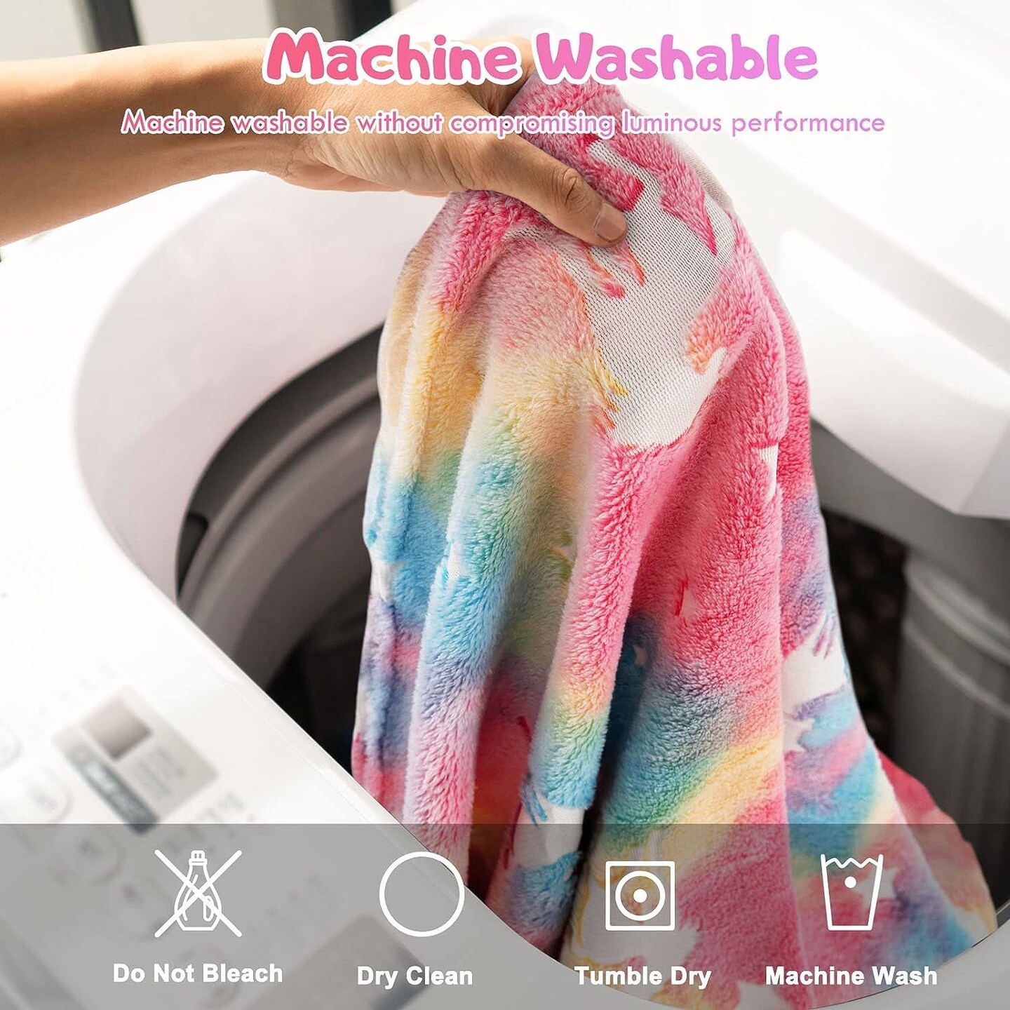 Glow in the Dark Throw Blanket Unicorn - Luminous Kids Blanket (50&#x22; x 60&#x22;)