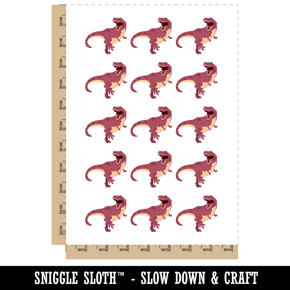 Tyrannosaurus Rex Dinosaur Roaring Temporary Tattoo Water Resistant Fake Body Art Set Collection (1 Sheet)