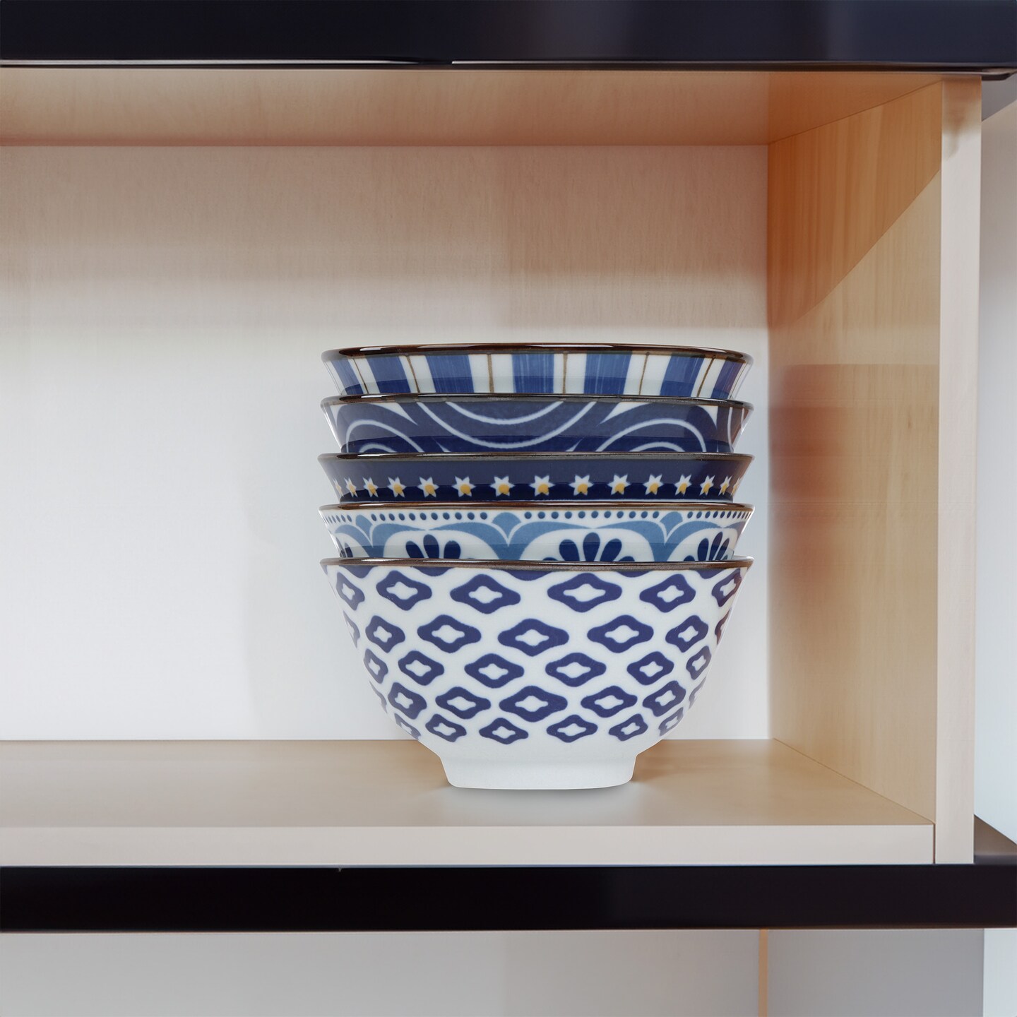 Creekview Home Emporium Ceramic Bowl - 5pc Blue and White Small Serving Bowls