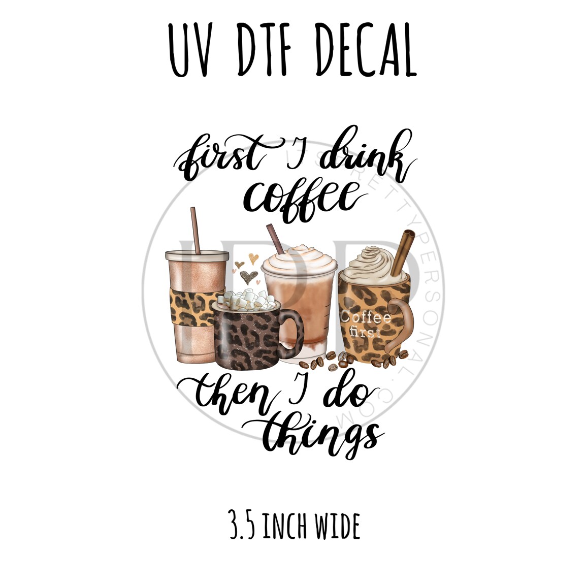 #282 -Leopard Coffee  3.5 inch wide UV DTF decal