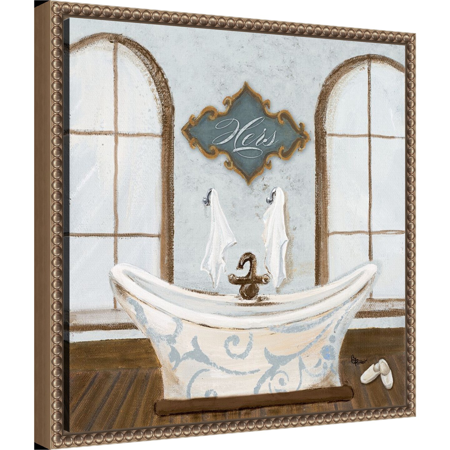 Villa Bath I by Gina Ritter Framed Canvas Wall Art