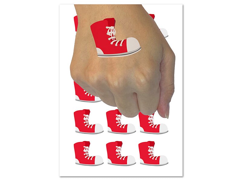 Sneaker Shoe High Top Laces Temporary Tattoo Water Resistant Fake Body