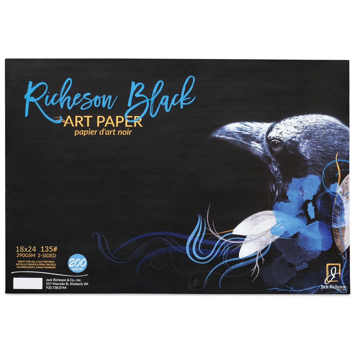 Richeson Black Art Paper Bulk Pack -  18&#x22; x 24&#x22;, 200 Sheets