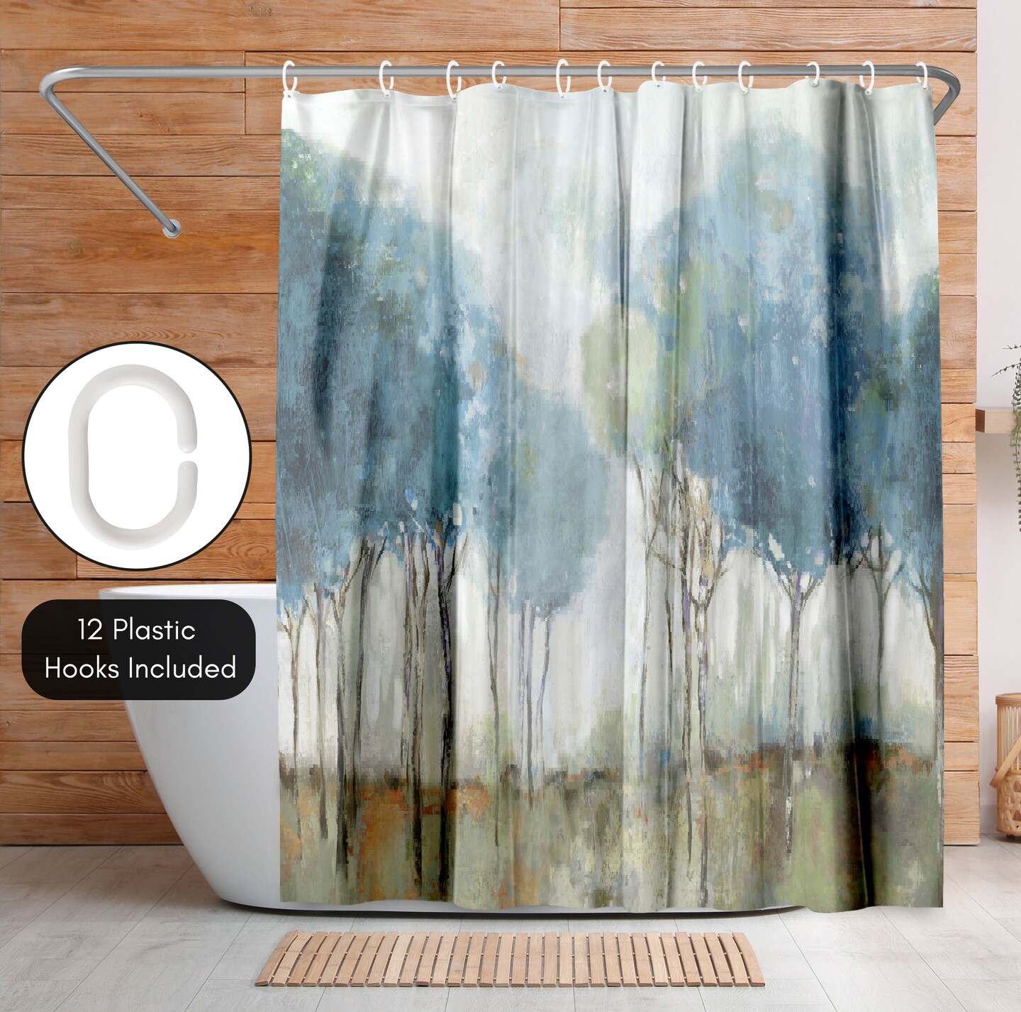Americanflat 71" x 74" Shower Curtain, Misty Meadow II by PI Creative Art
