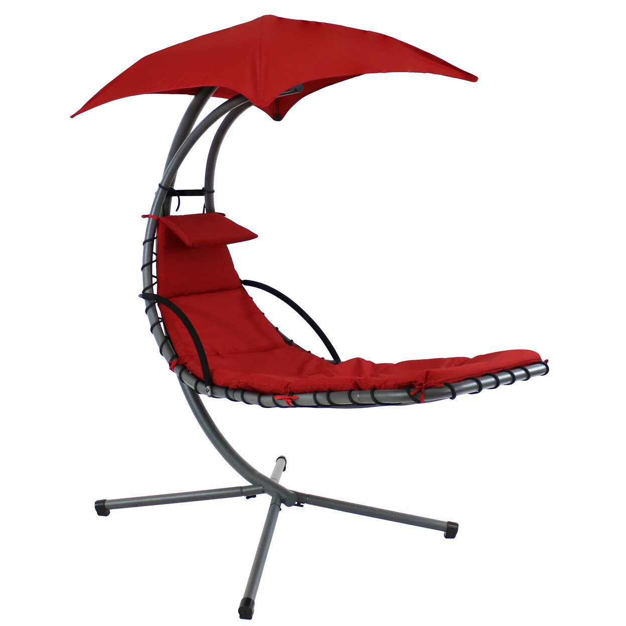 Sunnydaze Floating Lounge Chair With Umbrella/Cushion And Stand