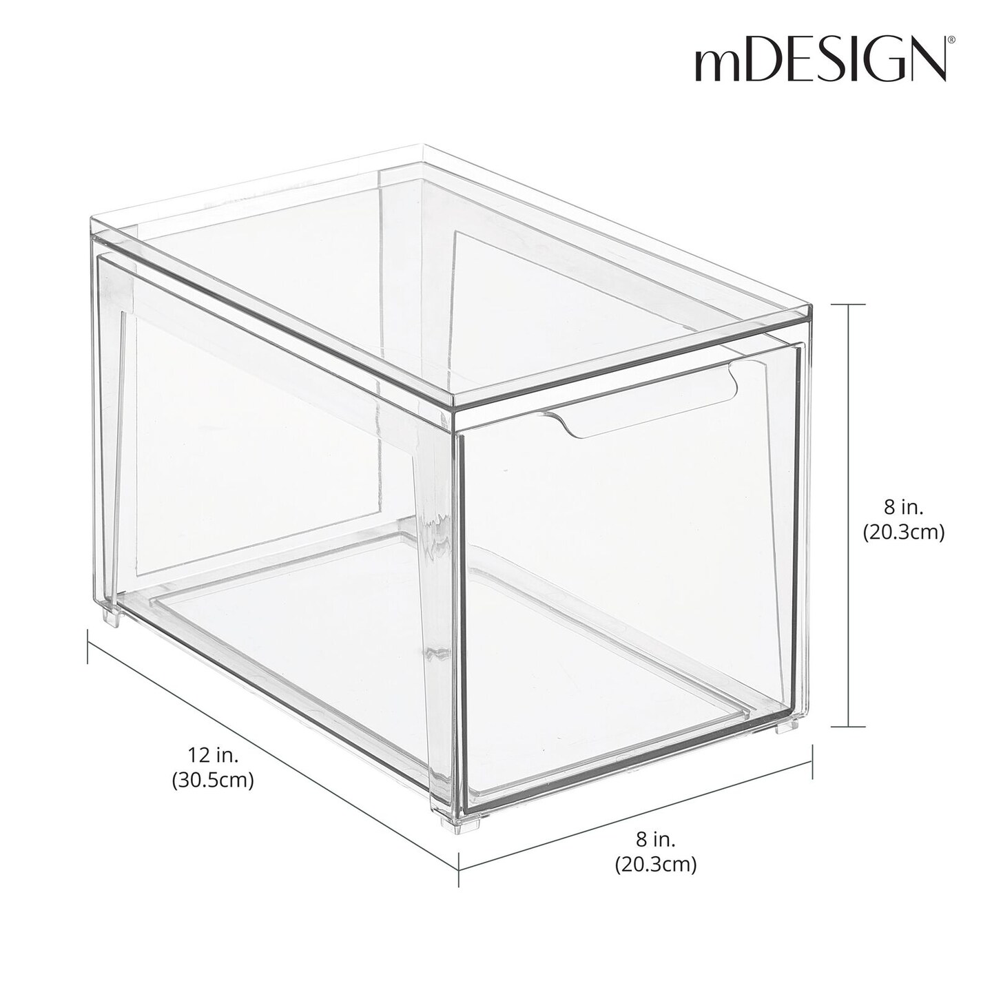 mDesign Plastic Stackable Bathroom Storage Organizer with Drawer