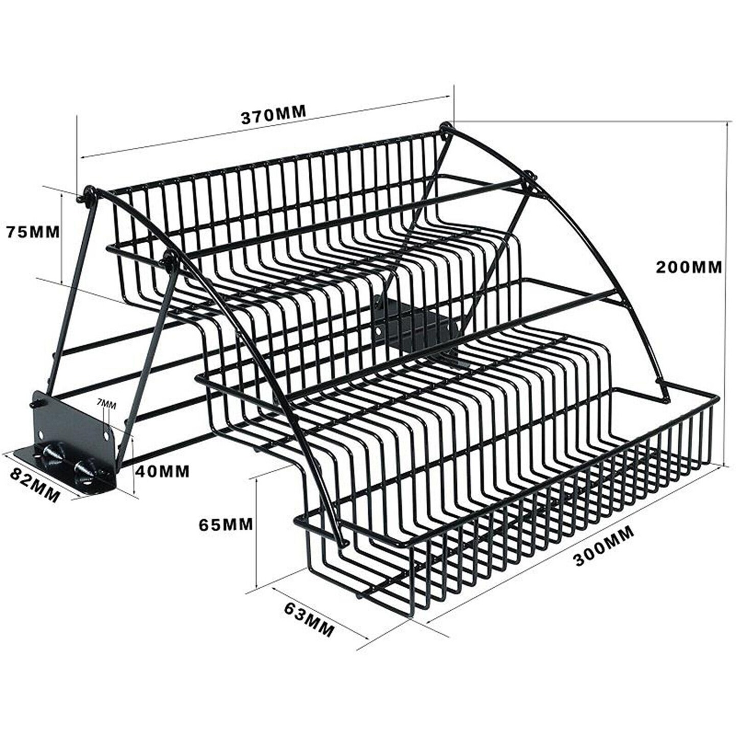 Kitcheniva Pull down Metal Cabinet Spice Rack Organizer 3 Tier
