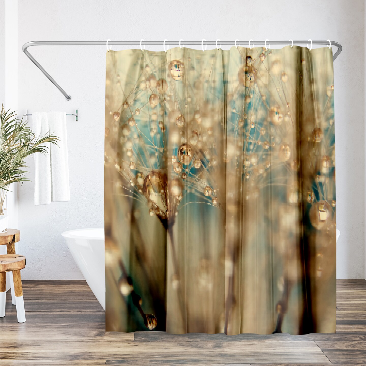 Droplets Of Gold by Ingrid Beddoes Shower Curtain 71&#x22; x 74&#x22;