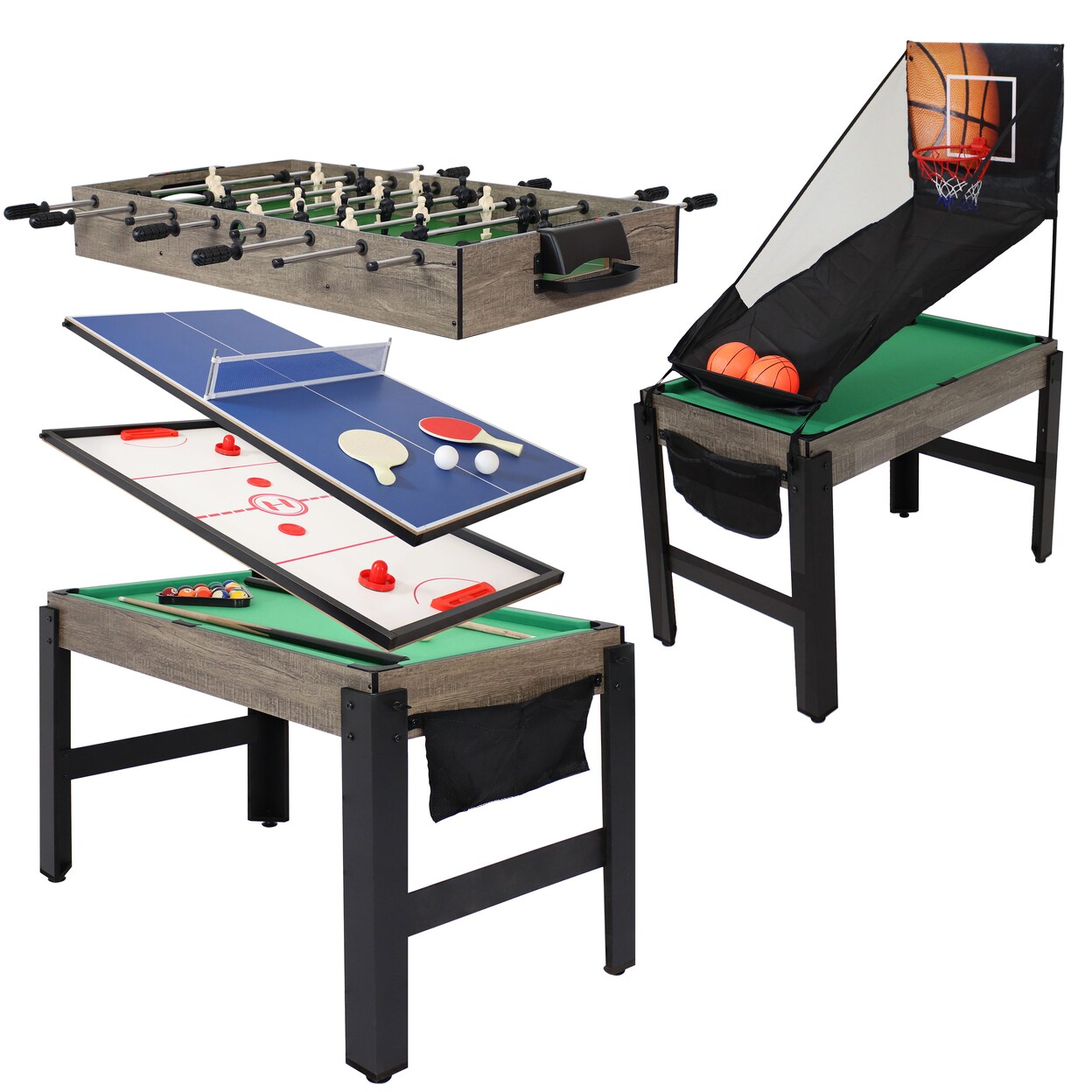 Michael Table Game Sunnydaze Modern Rustic Style 5-in-1 Multi-Game Table - Gray by | Michaels