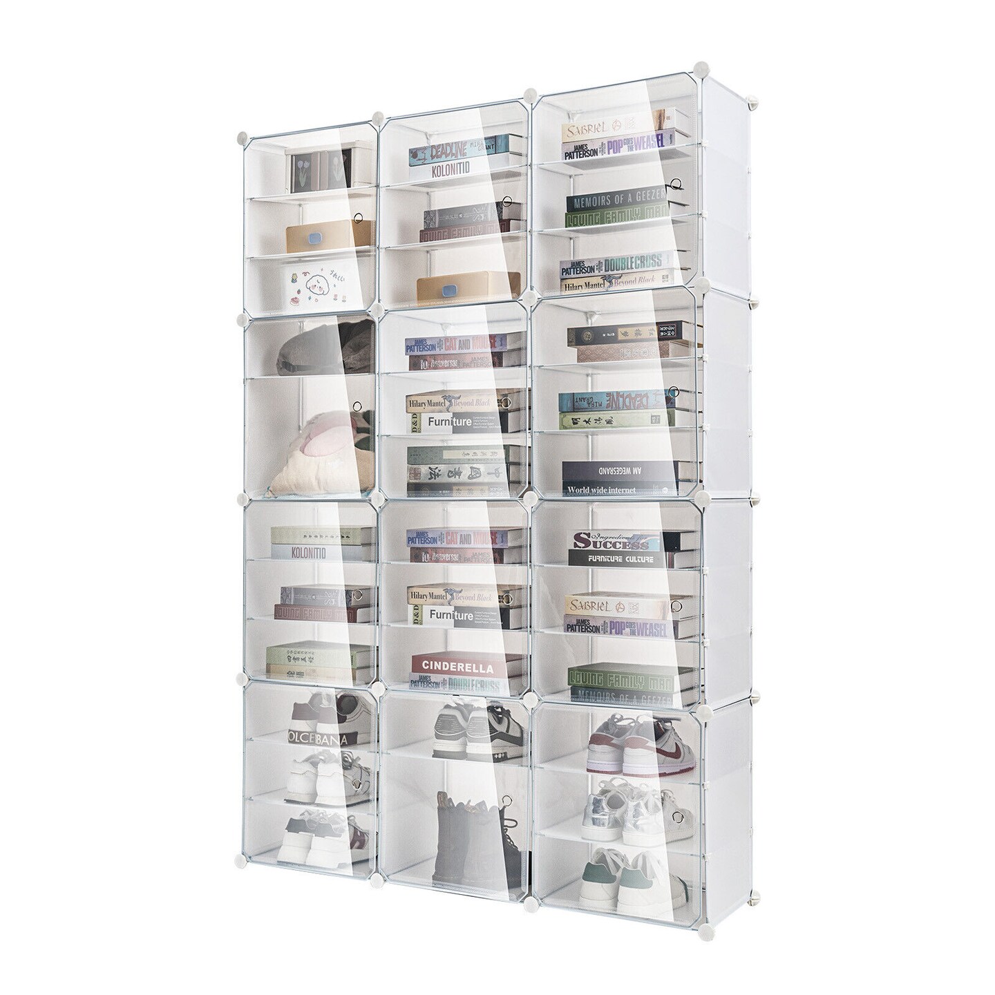 Kitcheniva Stackable Cube Storage Cabinet Shoes Tower Rack Organizer