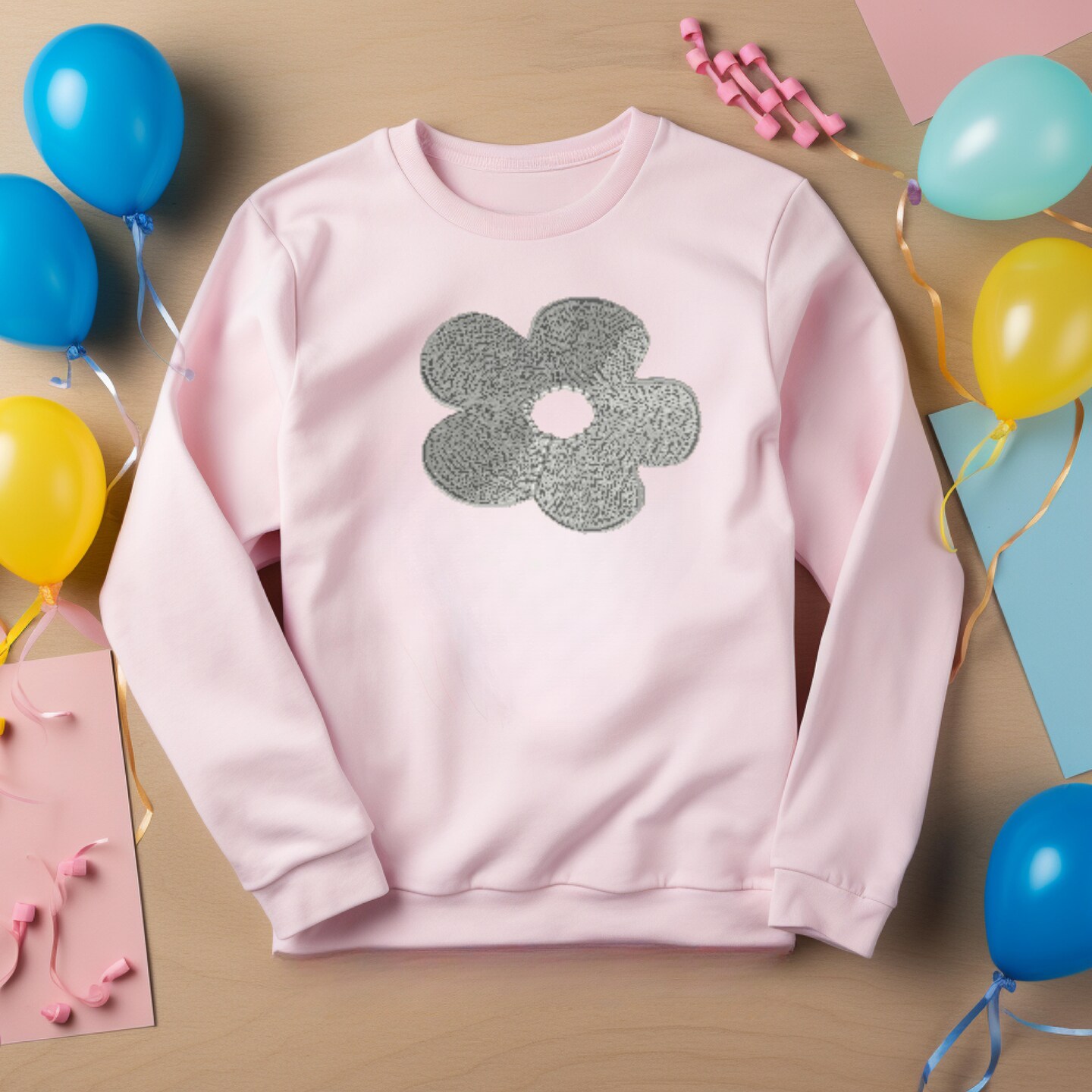 Embroidered hotsell flower sweatshirt