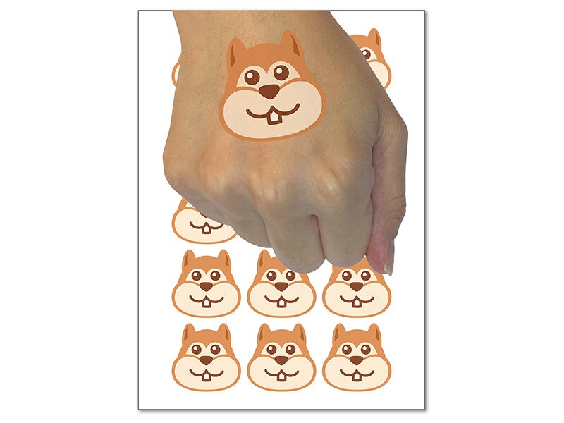 Peeking Chipmunk Temporary Tattoo Water Resistant Fake Body Art Set Collection (1 Sheet)