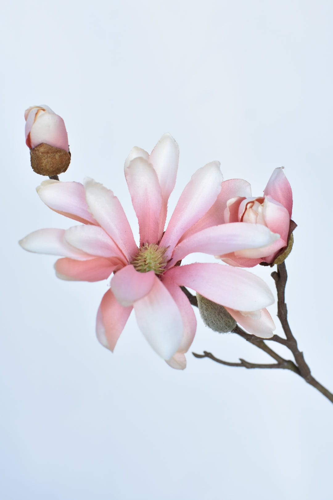 35&#x22; Faux Muted Pink Japanese Magnolia Bud Branch