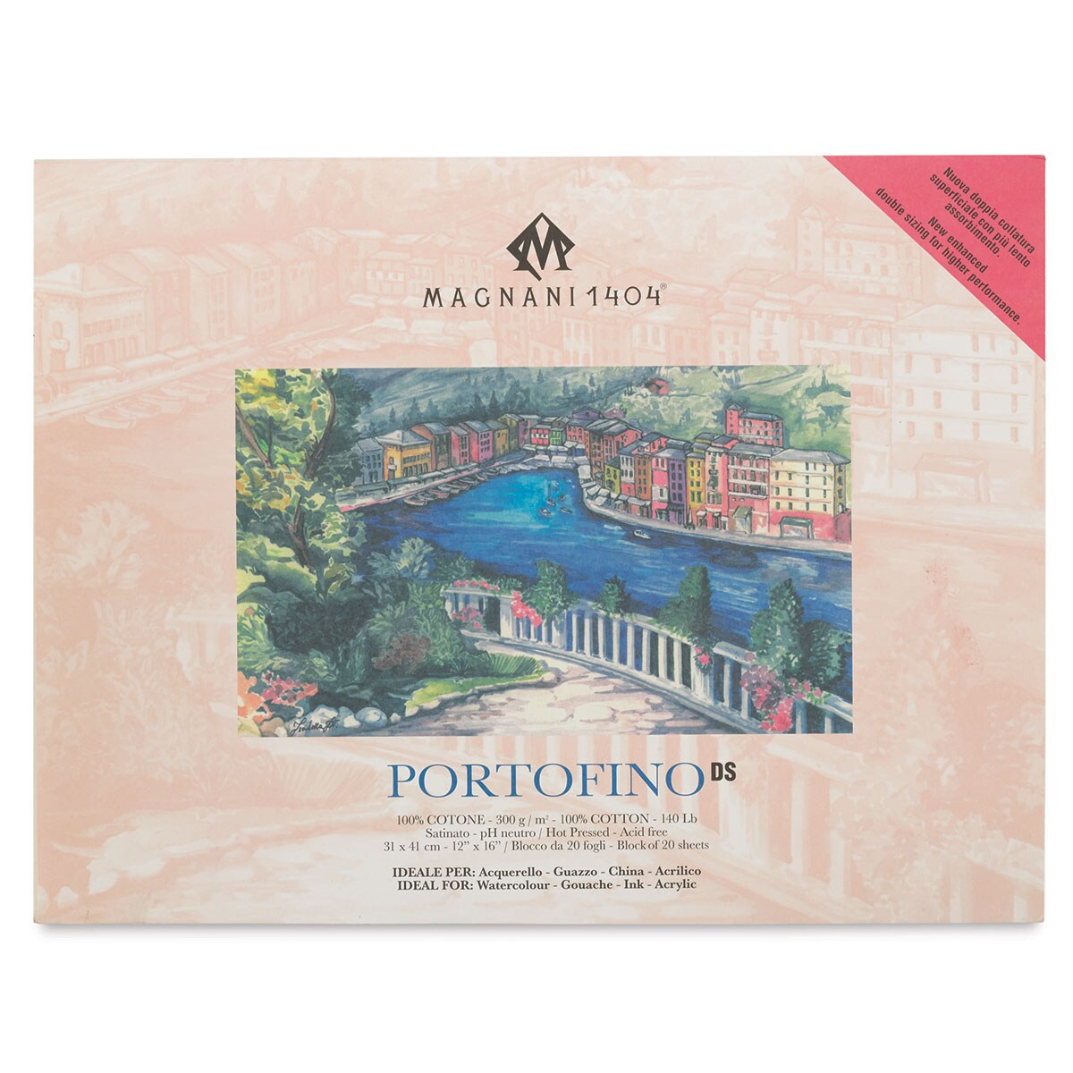 Acquerello Portofino Watercolor Block - 12" x 16", 140 lb, Hot Press, 20 Sheets