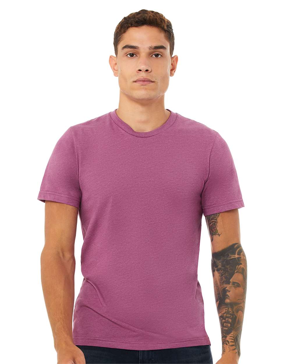 BELLA + CANVAS CVC Short Sleeve Crewneck Jersey T-Shirt for Casual Layering & Custom Printing Essential Tee