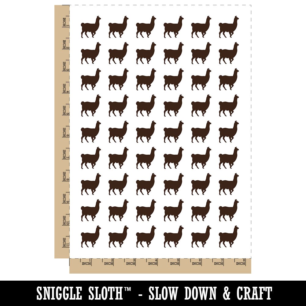 Llama Silhouette Temporary Tattoo Water Resistant Fake Body Art Set Collection (1 Sheet)