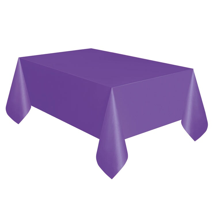 Neon Purple Solid Rectangular Plastic Table Cover 54&#x22; x 108&#x22;
