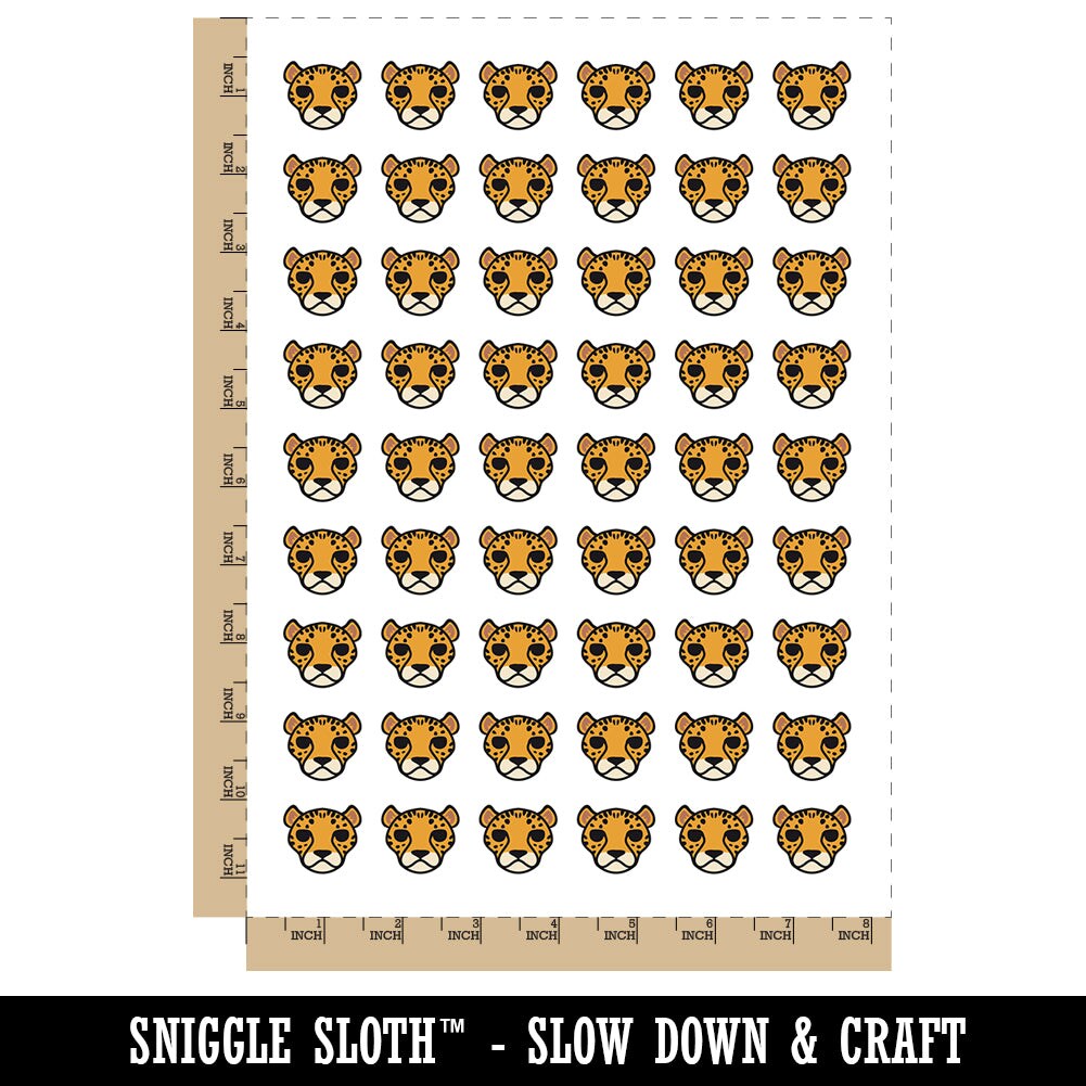 Spotted Cheetah head Temporary Tattoo Water Resistant Fake Body Art Set Collection (1 Sheet)