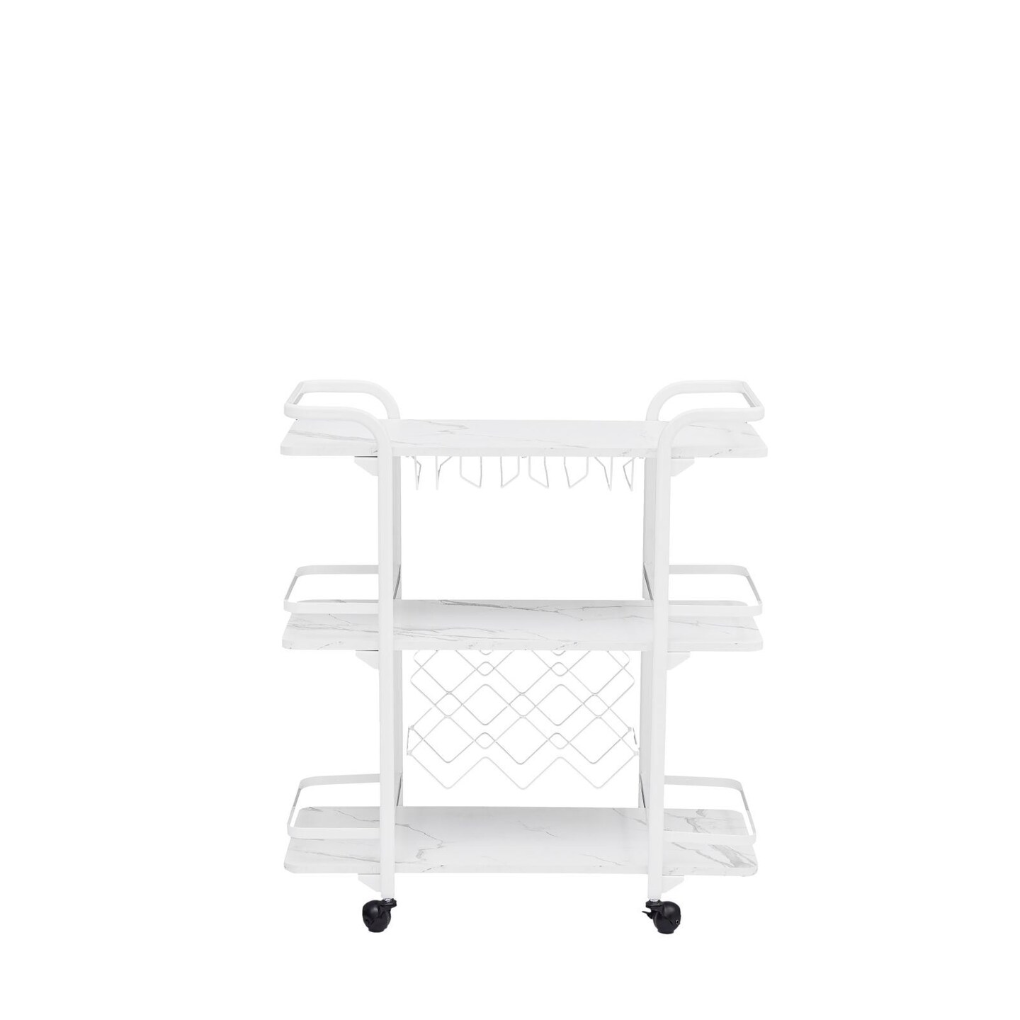 Drinks Trolley Cart with Rolling Wheels Hotel Serving Cart with Wine and Glass Holders Bar Carts