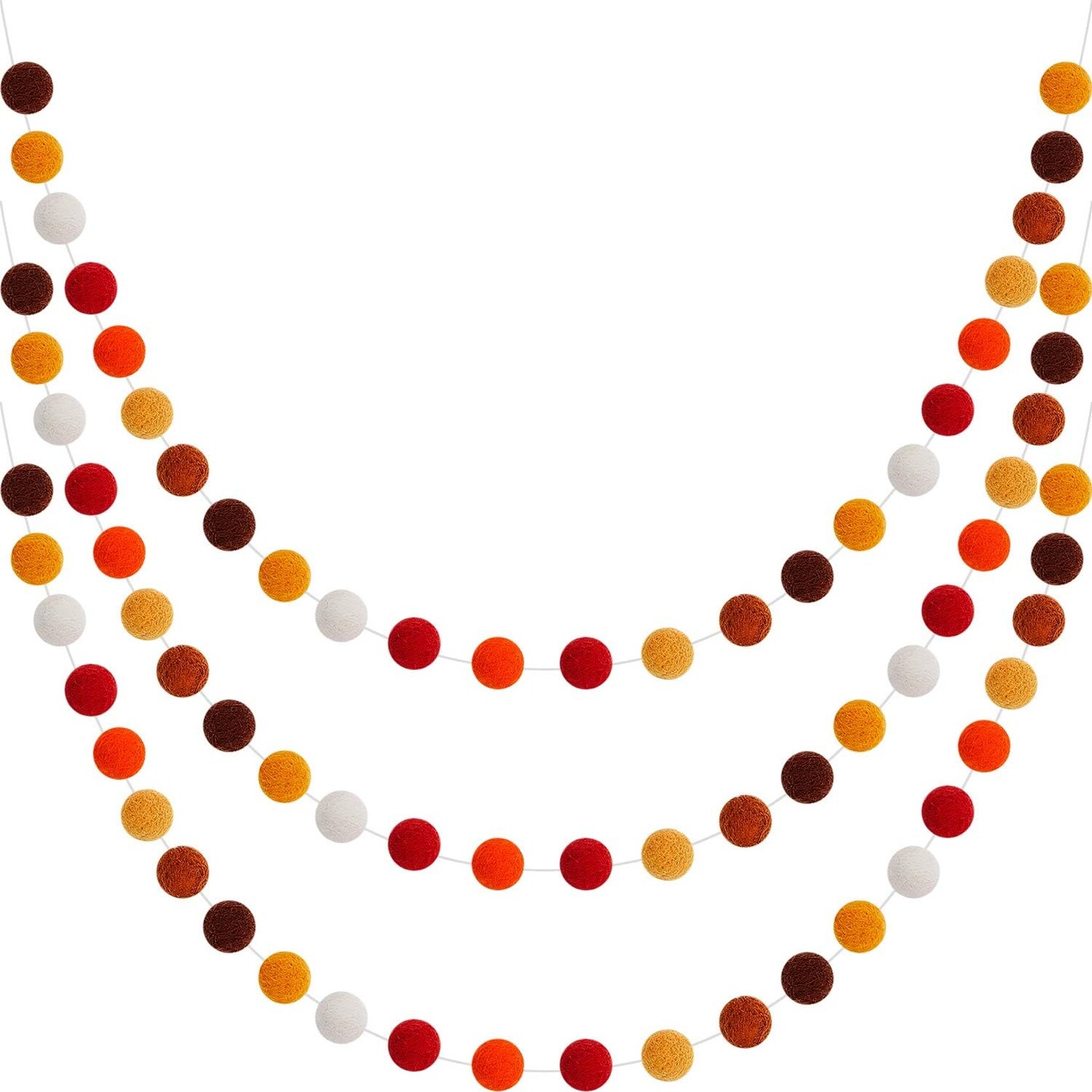 2 PCS Colorful Holiday Felt Ball Garland