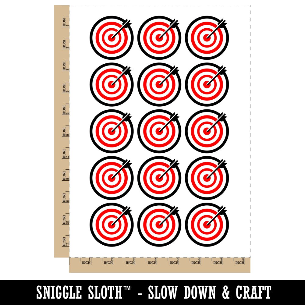 Archery Target Bullseye with Arrow Temporary Tattoo Water Resistant Fake Body Art Set Collection (1 Sheet)