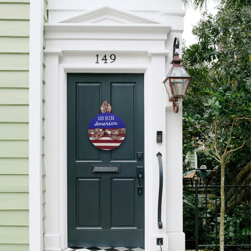 God Bless America Welcome Door Sign