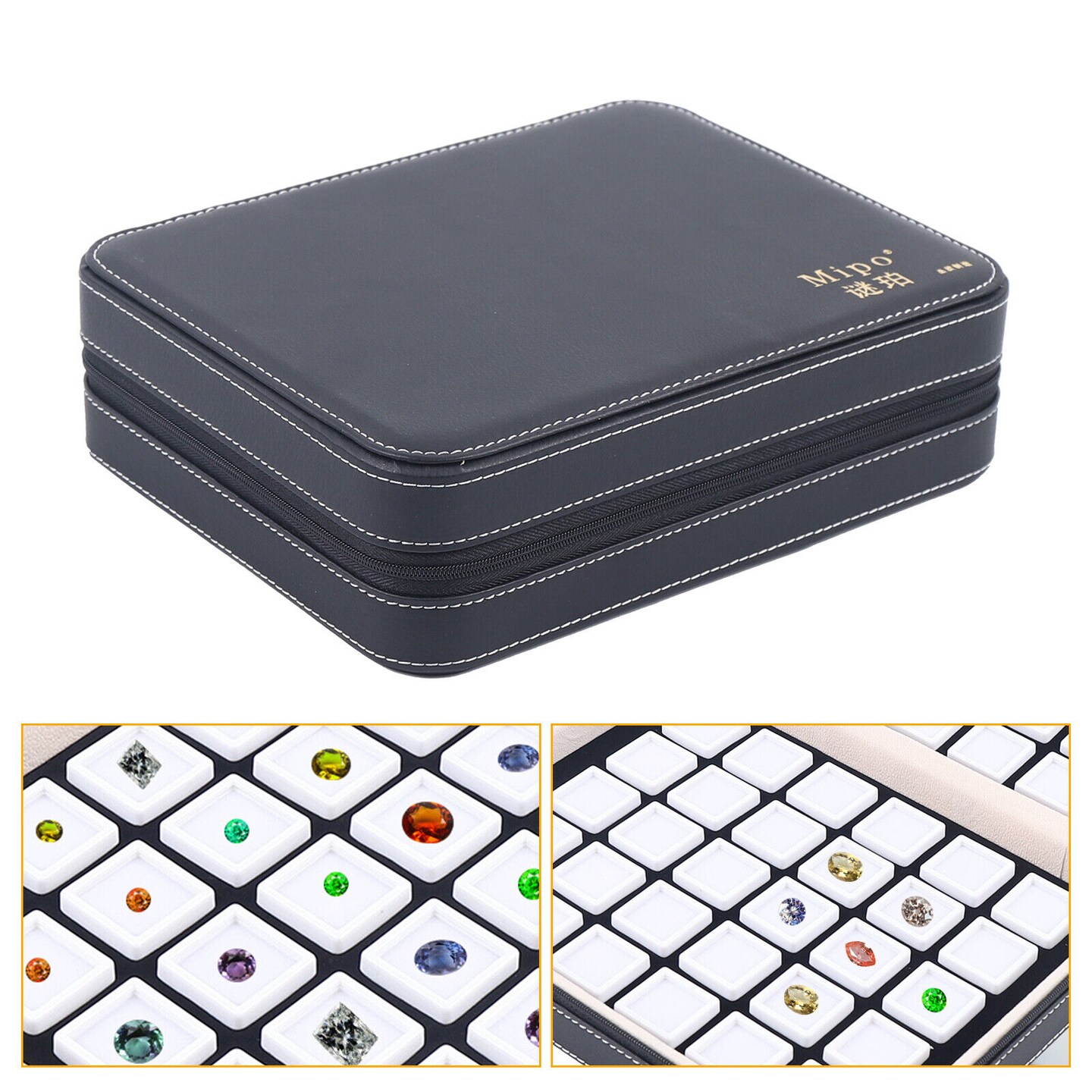 Kitcheniva 60 Grids Gemstone Jewelry Organizer Case Display Box