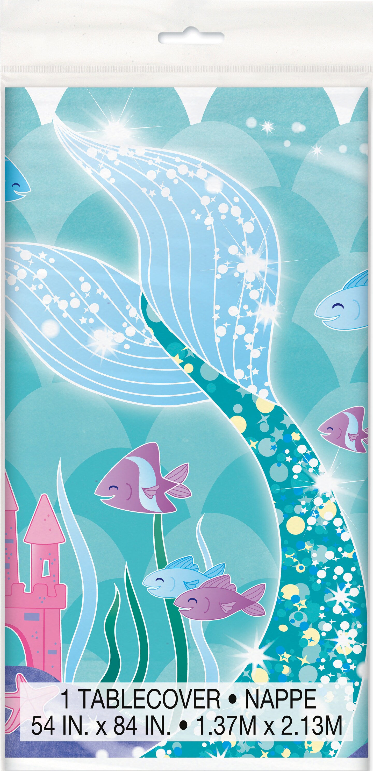 Mermaid Rectangular Plastic Table Cover, 54&#x22; x 84&#x22;