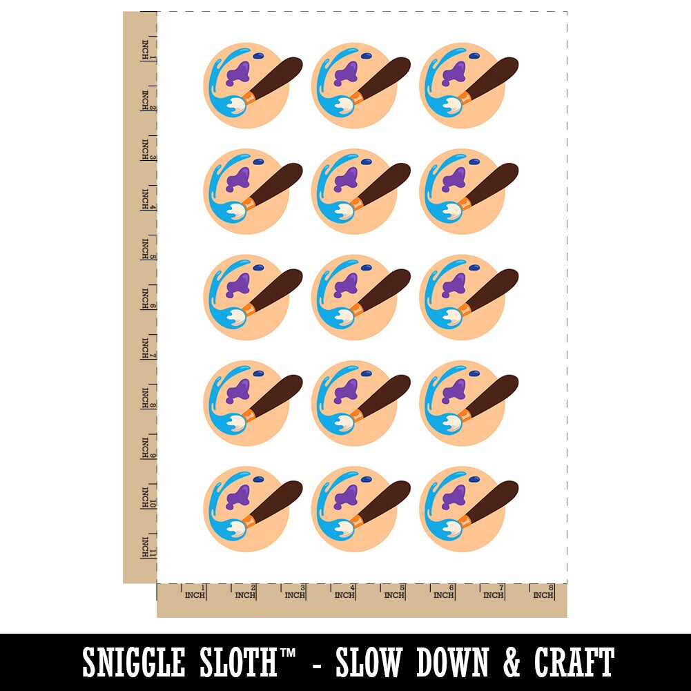 Paint Brush Splatter Temporary Tattoo Water Resistant Fake Body Art Set Collection (1 Sheet)