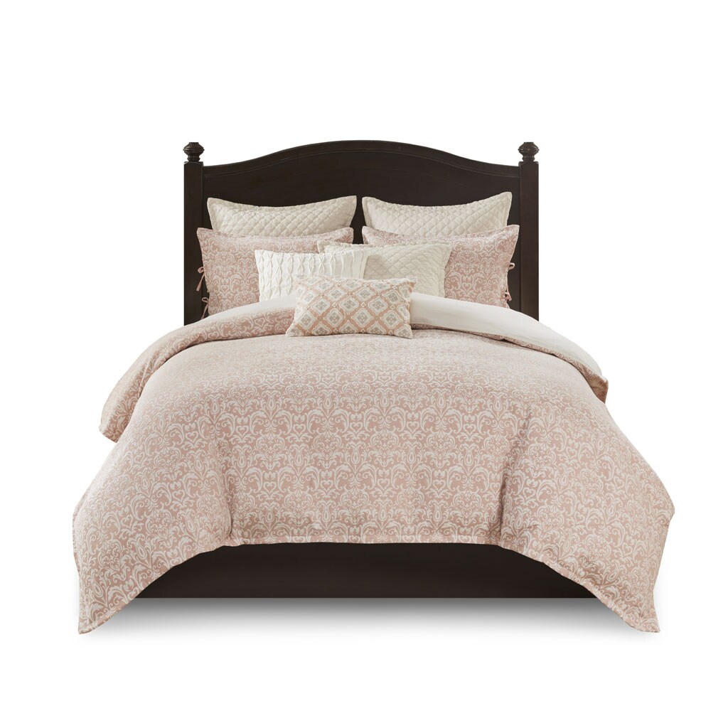 Gracie Mills Stephens 9-Peice Damask Heavyweight Chenille Jacquard Comforter Set - Grace-13618