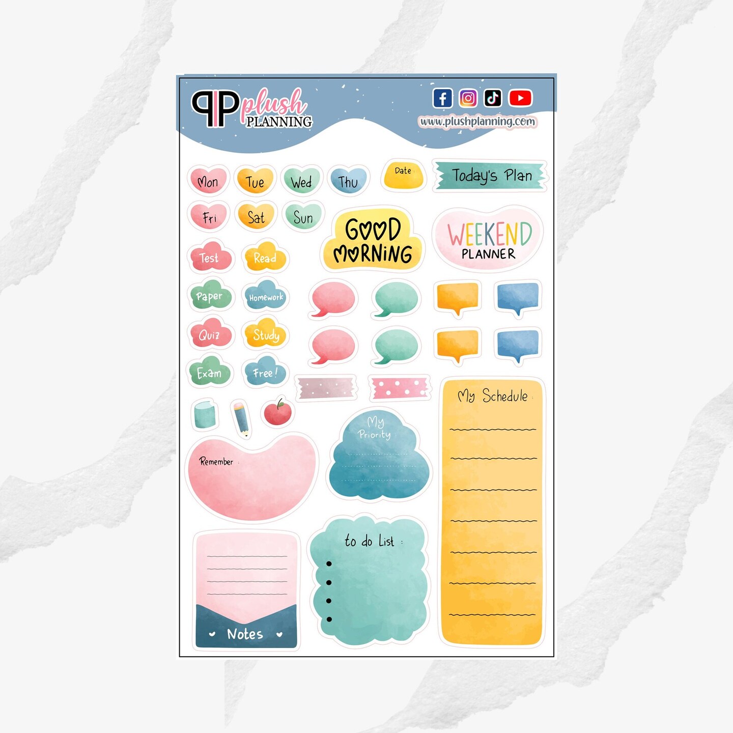 School Journal Collection Planner Stickers, Functional Stickers