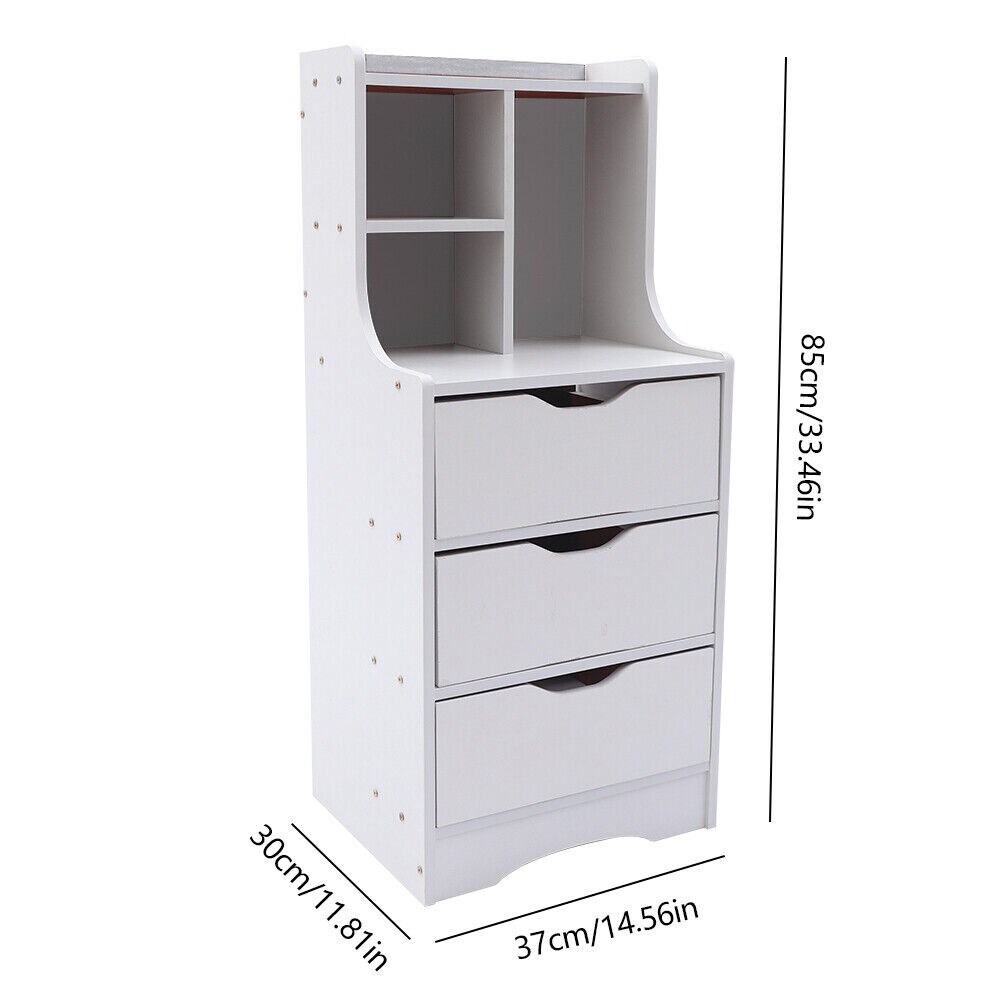 Kitcheniva 3 Drawers Bedside Table Storage Cabinet