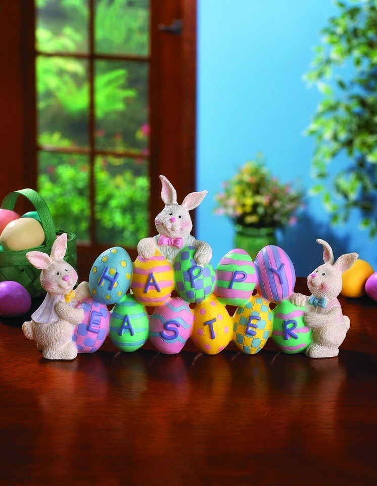 Eggs &#x26; Easter Bunnies Tabletop Decoration, Home Decor, 1 Piece