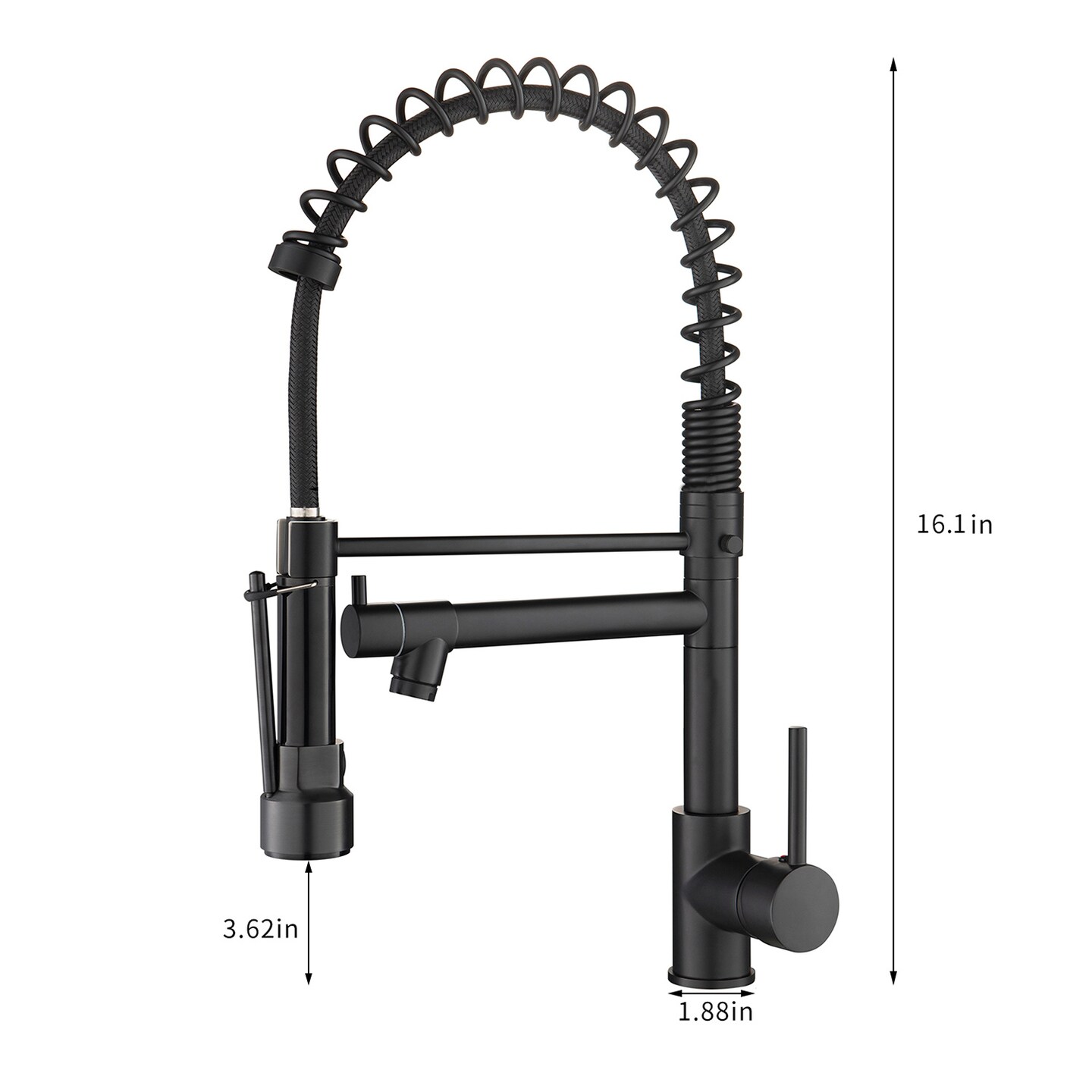 Single Handle Pull Down Sprayer Kitchen Faucet in Brushed Nickel