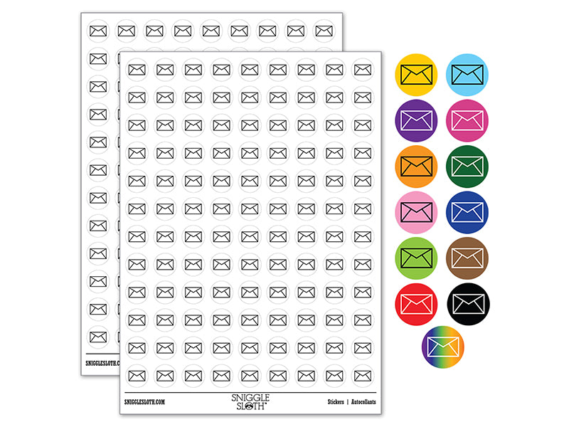 Envelope Mail 200+ 0.50&#x22; Round Stickers