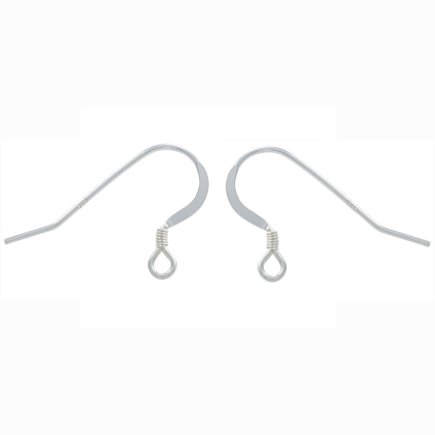 JewelrySupply Sterling Silver Flat Fish Hook Earring Wires with